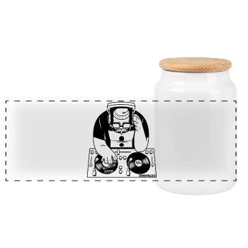 DJ - Boîte à biscuits avec couvercle en bois - blanc - Devant