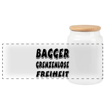 Excavatrice - Boîte à biscuits avec couvercle en bois - blanc - Devant