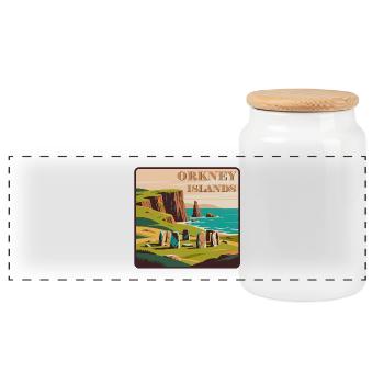 Îles Orcades, Écosse - Boîte à biscuits avec couvercle en bois - blanc - Devant