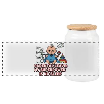 Le congé parental Superpower Insomniaque - Boîte à biscuits avec couvercle en bois - blanc - Devant