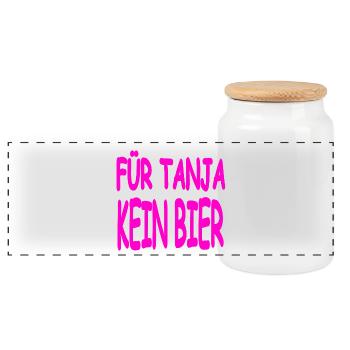 Bier - Panorama Keksdose mit Holzdeckel - Weiß - Vorne
