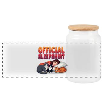 Chemise de nuit officielle Cats - Boîte à biscuits avec couvercle en bois - blanc - Devant