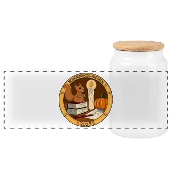 NOVEMBERSCHREIBEN_2025_transparent_ - Panoramic Cookie Jar with Wooden Lid - white - Front