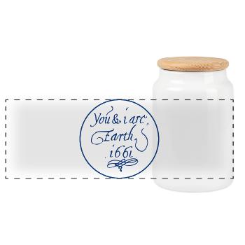 Vous et moi sommes la Terre 1661 - Boîte à biscuits avec couvercle en bois - blanc - Devant