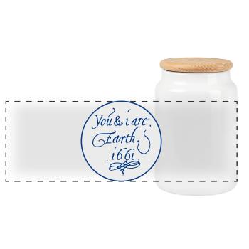 Vous et moi sommes la Terre 1661 - Boîte à biscuits avec couvercle en bois - blanc - Devant