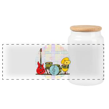 Musical instruments - Panoramic Cookie Jar with Wooden Lid - white - Front