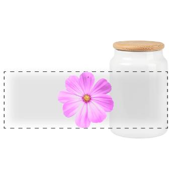 fleur - Boîte à biscuits avec couvercle en bois - blanc - Devant