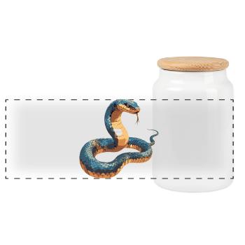 Serpent4 - Boîte à biscuits avec couvercle en bois - blanc - Devant