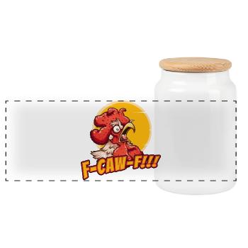 Corbeaux en colère f-caw-f - Boîte à biscuits avec couvercle en bois - blanc - Devant