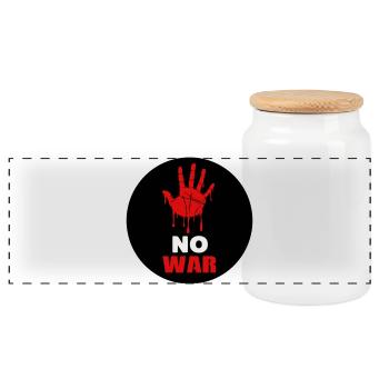 No War - Boîte à biscuits avec couvercle en bois - blanc - Devant