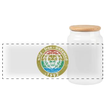33. Geburtstag Sauvage, libre et indompté depuis 12/1992 - Boîte à biscuits avec couvercle en bois - blanc - Devant