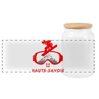 Design Haute Savoie - Panoramic Cookie Jar with Wooden Lid - white - Front