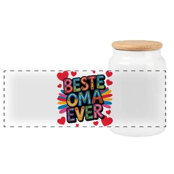 Best Grandma Ever - Panoramic Cookie Jar with Wooden Lid - white - Front