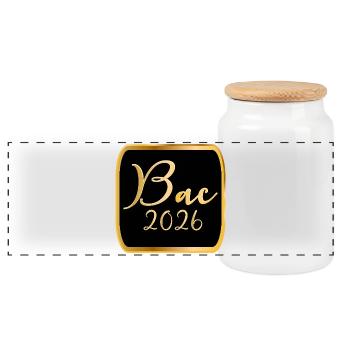 France Lycée BAC 2026 - Boîte à biscuits avec couvercle en bois - blanc - Devant