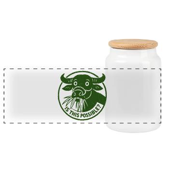 Est-ce que c’est possible curiosité drôle Buffalo Cow Stamp - Boîte à biscuits avec couvercle en bois - blanc - Devant