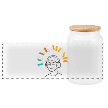 Music is life - Panoramic Cookie Jar with Wooden Lid - white - Front