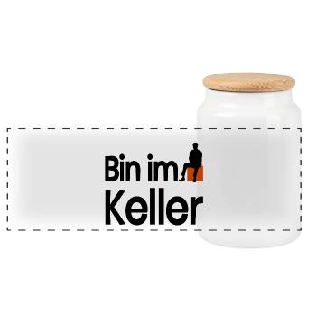 Cellar - Panoramic Cookie Jar with Wooden Lid - white - Front