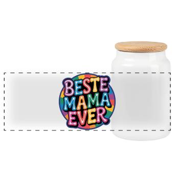 Meilleure maman de tous les temps arc-en-ciel - Boîte à biscuits avec couvercle en bois - blanc - Devant