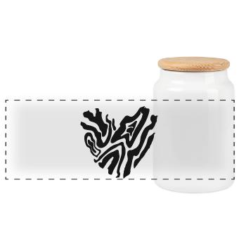 Heart of a Tiger - Panoramic Cookie Jar with Wooden Lid - white - Front