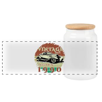 35e anniversaire - Classiques - Millésime depuis 12/1990 - Boîte à biscuits avec couvercle en bois - blanc - Devant