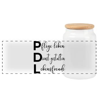 Nursing PDL Nursing Services - Panoramic Cookie Jar with Wooden Lid - white - Front