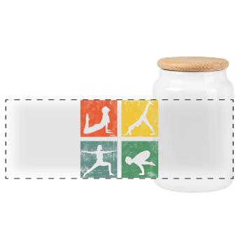 Exercices de yoga Yogini Méditation Fitness Cadeau - Boîte à biscuits avec couvercle en bois - blanc - Devant