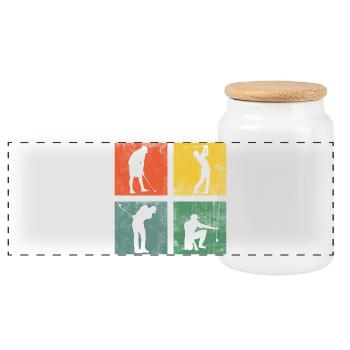 Golfeur Golf Golf Cadeau Golf - Boîte à biscuits avec couvercle en bois - blanc - Devant