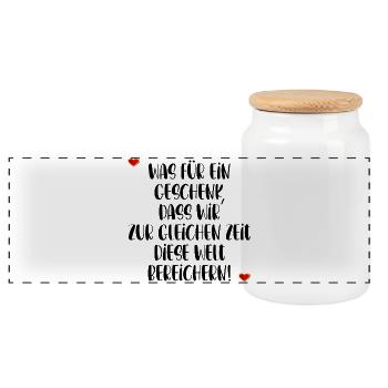 AMITIÉ TEMPS RELATION - Boîte à biscuits avec couvercle en bois - blanc - Devant