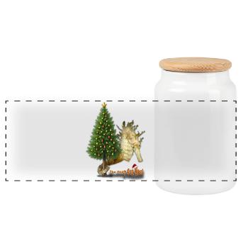 Salutations de la saison depuis le récif - Boîte à biscuits avec couvercle en bois - blanc - Devant