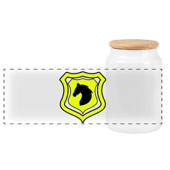 Chevaux - Boîte à biscuits avec couvercle en bois - blanc - Devant