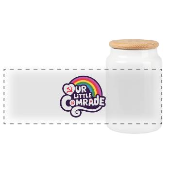 Notre petit camarade - Funny Socialism Design - Boîte à biscuits avec couvercle en bois - blanc - Devant