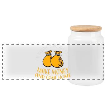 Je m’ennuie bébé, tout ce que je fais, c’est gagner de l’argent en rentrant à la maison - Boîte à biscuits avec couvercle en bois - blanc - Devant