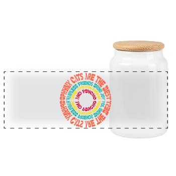 Sphynx Cat Mandala Dictions amusantes Humour sarcastique - Boîte à biscuits avec couvercle en bois - blanc - Devant