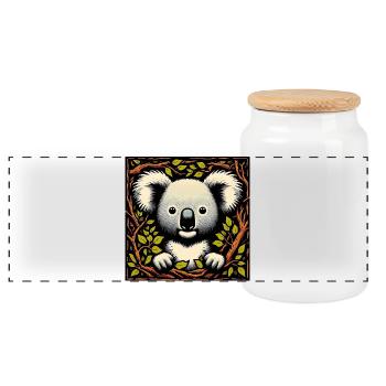 Koala - Boîte à biscuits avec couvercle en bois - blanc - Devant