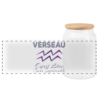 Verseau - Boîte à biscuits avec couvercle en bois - blanc - Devant