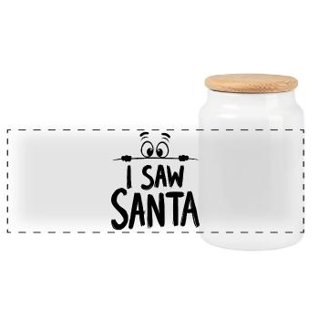 J’ai vu le Père Noël - Boîte à biscuits avec couvercle en bois - blanc - Devant