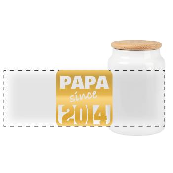Millésime 2014 - Boîte à biscuits avec couvercle en bois - blanc - Devant