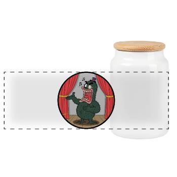 Showman de cactus sur scène - Boîte à biscuits avec couvercle en bois - blanc - Devant