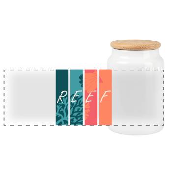 Reef Vibes - Panorama Keksdose mit Holzdeckel - Weiß - Vorne