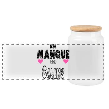 En Manque De Câlins - Boîte à biscuits avec couvercle en bois - blanc - Devant