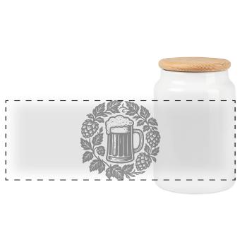 Bier kranz - Panorama Keksdose mit Holzdeckel - Weiß - Vorne