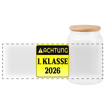 ENROLMENT Primary School 2026 - Panoramic Cookie Jar with Wooden Lid - white - Front