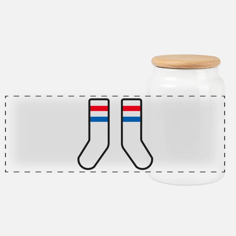 Sportsocken - Panorama Keksdose mit Holzdeckel - Weiß