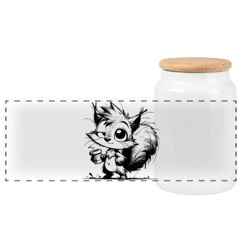 Écureuil un autre café ? Apportez-le toujours - Boîte à biscuits avec couvercle en bois - blanc - Devant