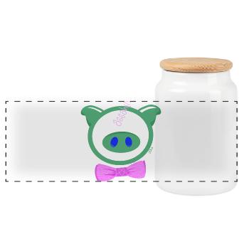 HoOoOh! Le Cochon Chic - Boîte à biscuits avec couvercle en bois - blanc - Devant
