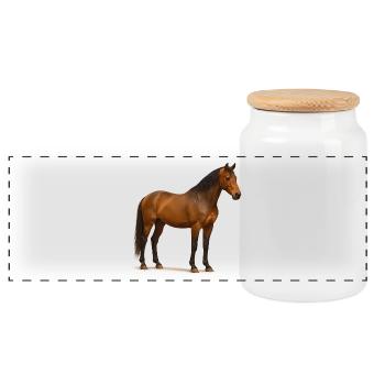 Étalon brun rougeâtre en Sun Shimmer - Boîte à biscuits avec couvercle en bois - blanc - Devant