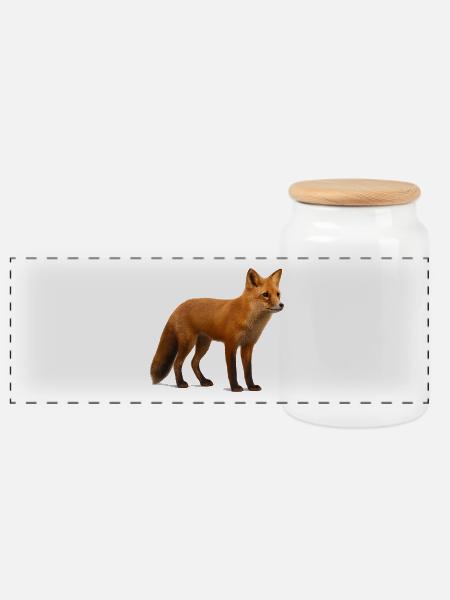 Rotfuchs im Licht der Natur - Panorama Keksdose mit Holzdeckel - Weiß
