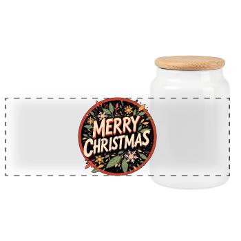 Joyeux Noël Design rétro au look vintage - Boîte à biscuits avec couvercle en bois - blanc - Devant