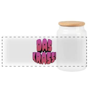 C’est génial! - Boîte à biscuits avec couvercle en bois - blanc - Devant
