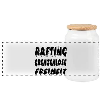 Rafting_neu_a1 - Boîte à biscuits avec couvercle en bois - blanc - Devant